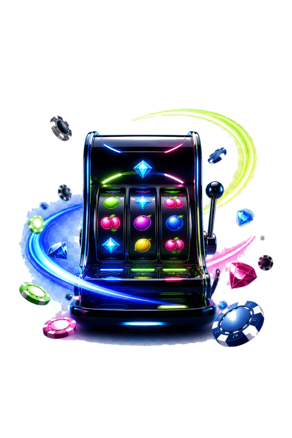 Black and gold three-reel slot machine
